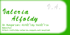 valeria alfoldy business card